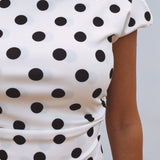 CALA SERENA BLACK/WHITE POLKADOTS DRESS
