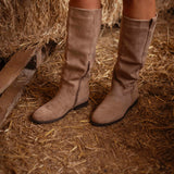 BUCKAROO BEIGE SUEDE BOOTS