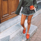 LUCY CAMO KHAKI DENIM SHORT