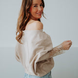 PRE-ORDER BRIA BEIGE LACE SWEATER