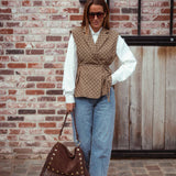 HAISLEY TAUPE SLEEVELESS BLAZER