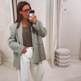 CHARLOTTE MINT GREEN CHECKERED BLAZER
