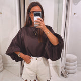 AMARIS BROWN BLOUSE