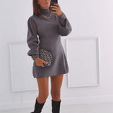 CATO GREY KNITTED DRESS