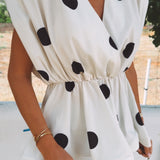 COASTAL CHIC ECRU POLKADOTS BLOUSE