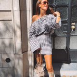 MOONLEY BLUE CHECKERED BLOUSE