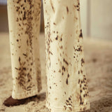 ECRU PRINT WIDE LEG JEANS 6033