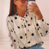 AMANDINE ECRU POLKADOTS BLOUSE