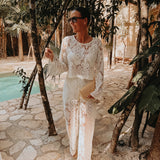 GUADALUPE ECRU CROCHET PANTS