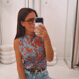 YUNA BLUE FLOWER TOP