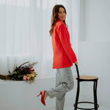 PRE-ORDER SHARON RED WRAP BLAZER