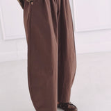 SIENNA DARK BROWN BALLOON PANTS