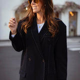 ROXIE DARK BLUE CONTRAST STITCH BLAZER