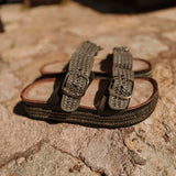 RIMAL KHAKI RAFFIA SLIPPERS