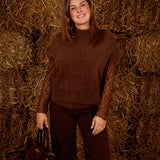 PRE-ORDER KEIRA BROWN LACE PULL