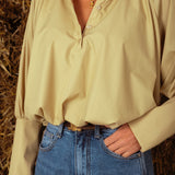 PRUDENCE BEIGE BUTTON BLOUSE