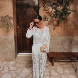 GUADALUPE ECRU CROCHET PANTS