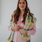 MIRTHE PASTEL MULTICOLOR STRIPED KNIT SWEATER