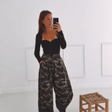 LAURENCE KHAKI ARMY BALLOON PANTS