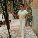 RIVIERA ECRU/LIGHT YELLOW STRIPED PANTS