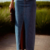 BAILEY BLUE LONG DENIM SKIRT 8519-1