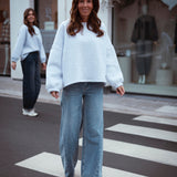 MOMMY GREY SWEATER - DARK BLUE LETTERS