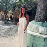 NAVARA ECRU FLOWER DRESS