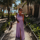 NABILA ALLURE PURPLE ONE SHOULDER DRESS