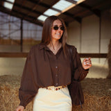 ISOLDE BROWN BLOUSE