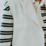 SELENA ECRU SLEEVELESS BLAZER