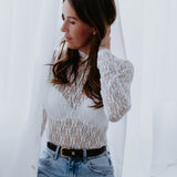 SIMONE WHITE LACE LONGSLEEVE TOP