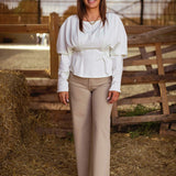 BEIGE WIDE LEG JEANS 9092-8