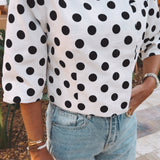 MAGALUF ECRU POLKADOTS BLOUSE