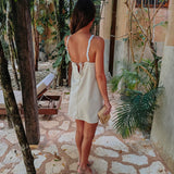 ALEGRE BEIGE LINEN DRESS