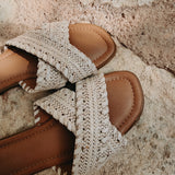 VIVANA BEIGE CROCHET SLIPPERS