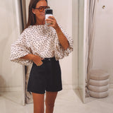 ELEONORE ECRU POLKADOTS BLOUSE
