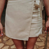 CUMBRE BEIGE LINEN SKORT