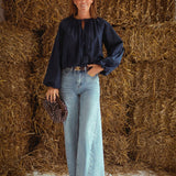 GWENDOLYN DARK BLUE BLOUSE