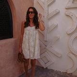 BOUJDOUR ECRU FLOWER DRESS