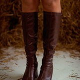REBECCA BROWN LEATHER HEEL BOOTS