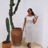 CALA SERENA BLACK/WHITE POLKADOTS DRESS