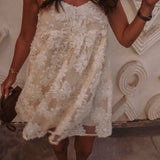 BOUJDOUR ECRU FLOWER DRESS