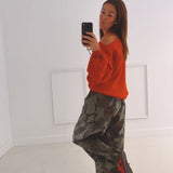 MAXIME KHAKI ARMY RHINESTONE BALLOON PANTS