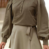 PATSY KHAKI BUTTON SWEATER