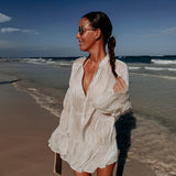 PRE-ORDER OAXACA ECRU BEACH BLOUSE DRESS