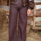 BROWN WIDE LEG JEANS 9092-11