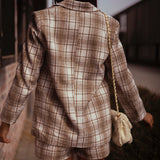EVERLY BEIGE CHECKERED BLAZER