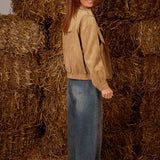 LYSBETH BEIGE SUEDE JACKET