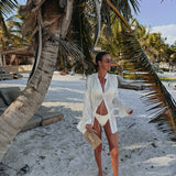 PRE-ORDER OAXACA ECRU BEACH BLOUSE DRESS