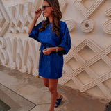 BOUCHRA BLUE DENIM DRESS
